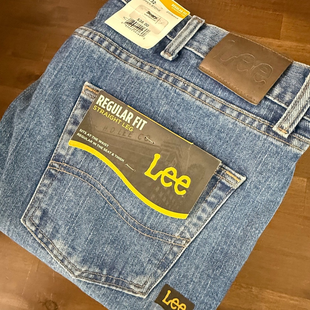 Lee Regular Fit Straight Leg‎ Jeans Mens 40x32 Blue Denim Cotton Blend